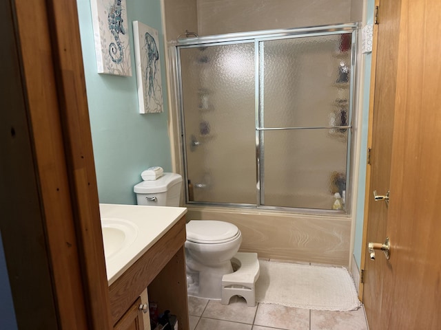 1964 E Oak Rd, Vineland, NJ 08360 - full bathroom featuring vanity, tile patterned floors, enclosed tub / shower combo, and toilet