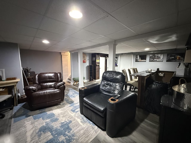 1964 E Oak Rd, Vineland, NJ 08360 - living room featuring wood finished floors and a paneled ceiling