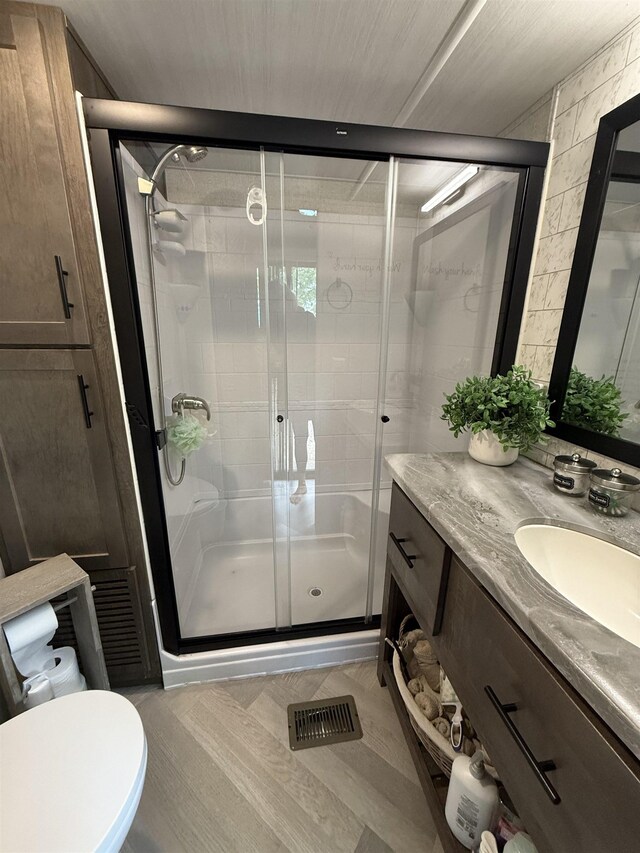 515 Corson Tavern Rd, Ocean View, NJ 08230 - full bathroom featuring vanity, toilet, and a shower stall
