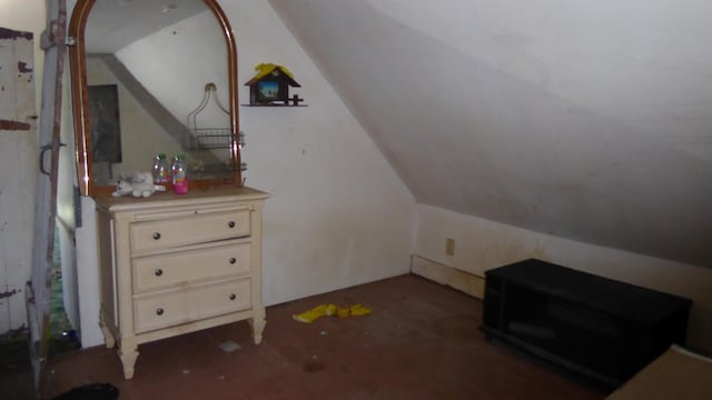 additional living space featuring vaulted ceiling