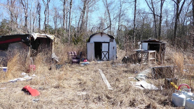 view of shed