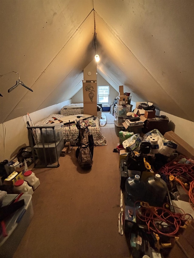 view of unfinished attic