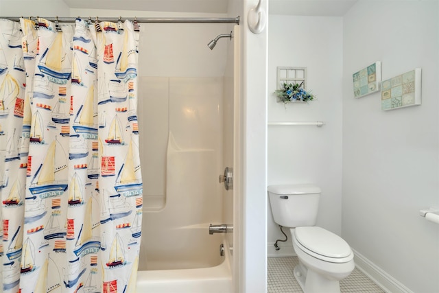 119 Stevens St, West Cape May, NJ 08204 - full bathroom featuring tile patterned flooring and shower / bath combo with shower curtain