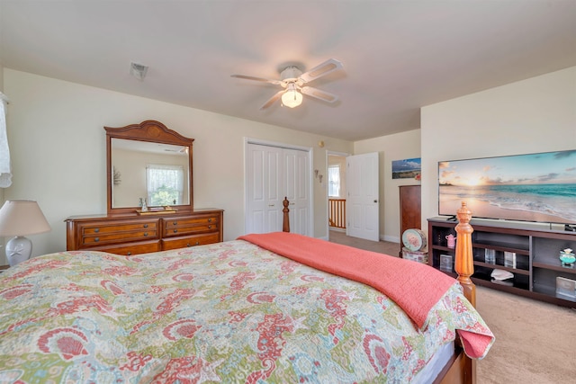 119 Stevens St, West Cape May, NJ 08204 - carpeted bedroom with ceiling fan and a closet