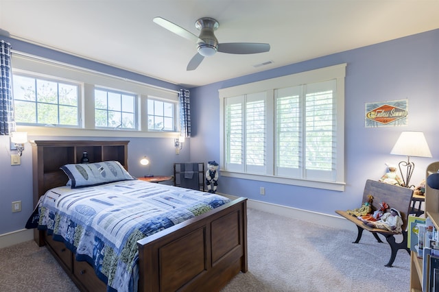 310 Brainard Ave, Cape May Point, NJ 08212 - carpeted bedroom featuring baseboards and ceiling fan