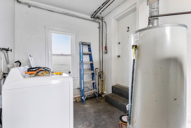 utility room with washer / clothes dryer and water heater