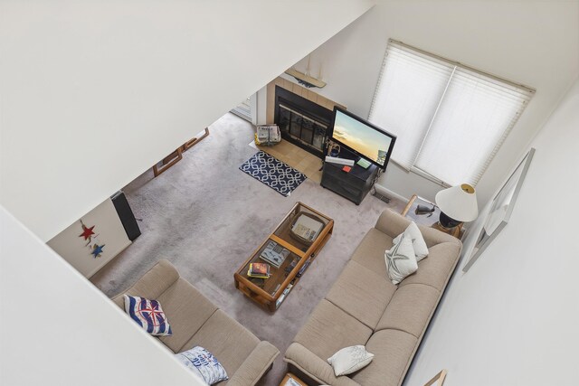 111 Austin Ave Unit 111, Lower Township, NJ 08260 - living room featuring carpet flooring and a tile fireplace
