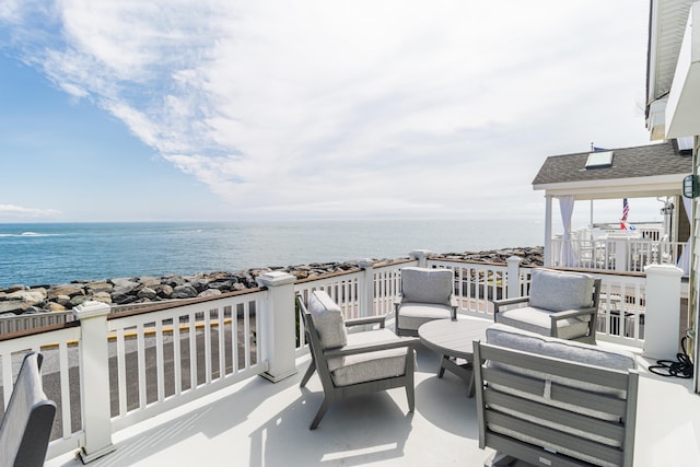 74 W 7th St, Avalon, NJ 08202 - view of patio with a water view and outdoor lounge area