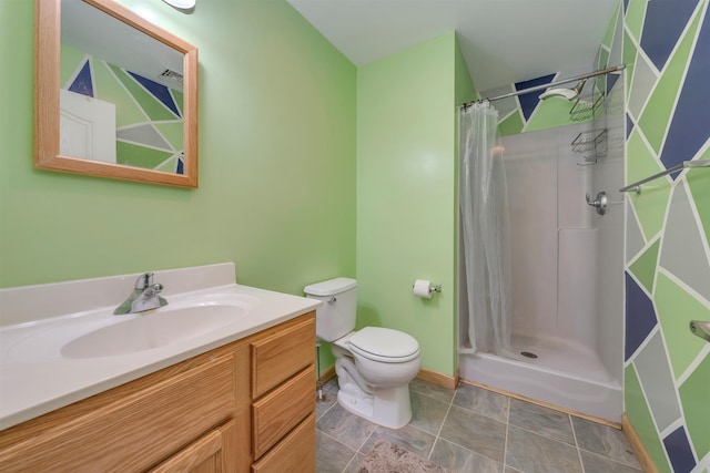 15 4th Ave, Cape May Court House, NJ 08210 - full bath with vanity, curtained shower, and stone finish floors