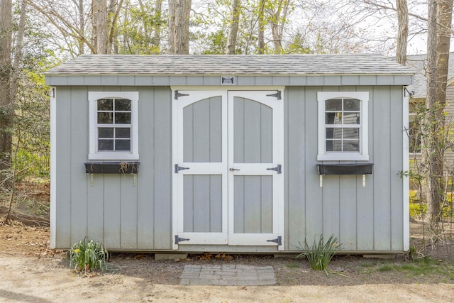view of shed