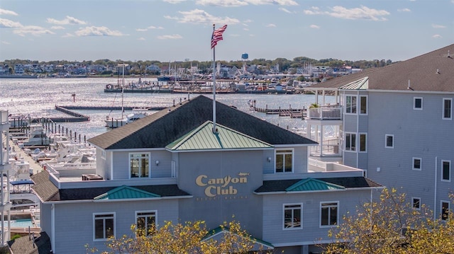 view of property featuring a water view