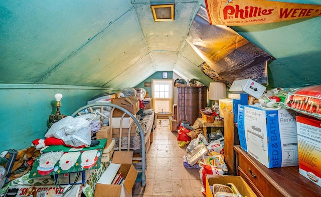 view of unfinished attic