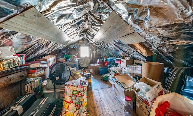 view of unfinished attic