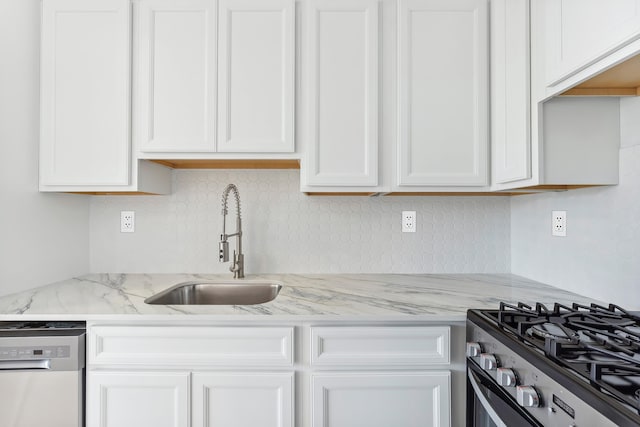 233 E Juniper Ave Unit A, Wildwood, NJ 08260 - kitchen featuring stainless steel appliances, a sink, tasteful backsplash, and white cabinets