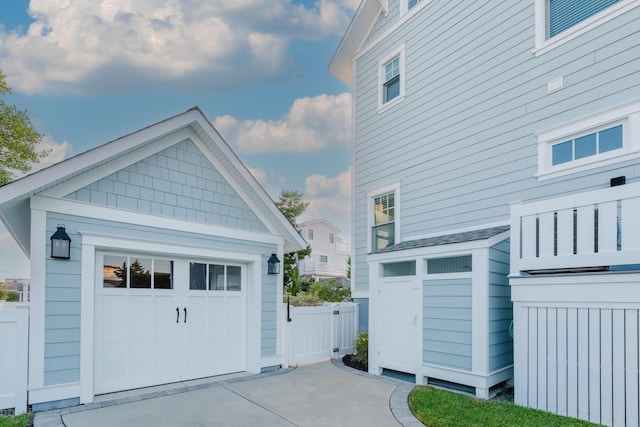 view of garage