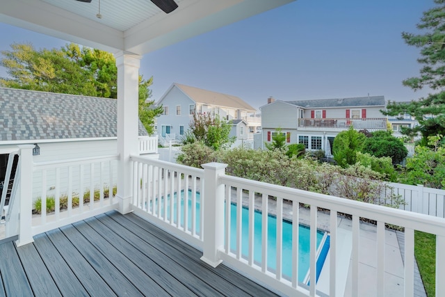 deck with ceiling fan