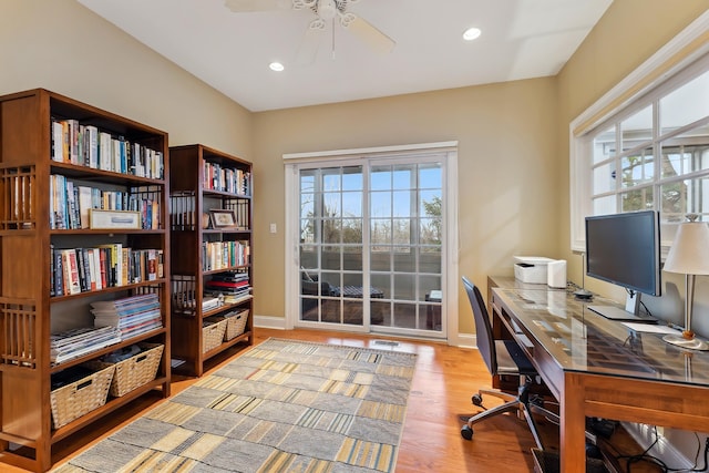 3005 Shore Dr, Cape May Beach, NJ 08251 - office space featuring baseboards, a ceiling fan, plenty of natural light, and wood finished floors