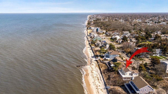 3005 Shore Dr, Cape May Beach, NJ 08251 - drone / aerial view with a water view, a residential view, and a view of the beach