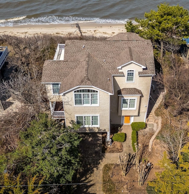 3005 Shore Dr, Cape May Beach, NJ 08251 - drone / aerial view featuring a beach view and a water view