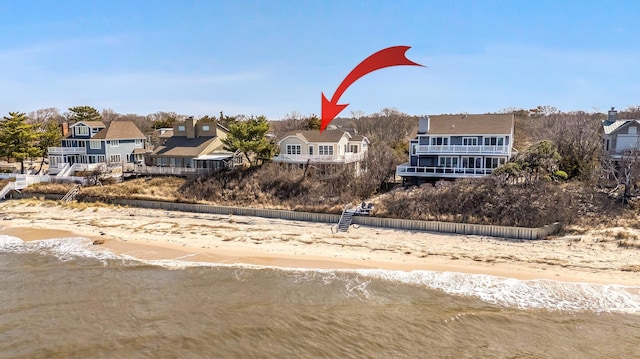3005 Shore Dr, Cape May Beach, NJ 08251 - view of front of house featuring a beach view, a residential view, and a water view