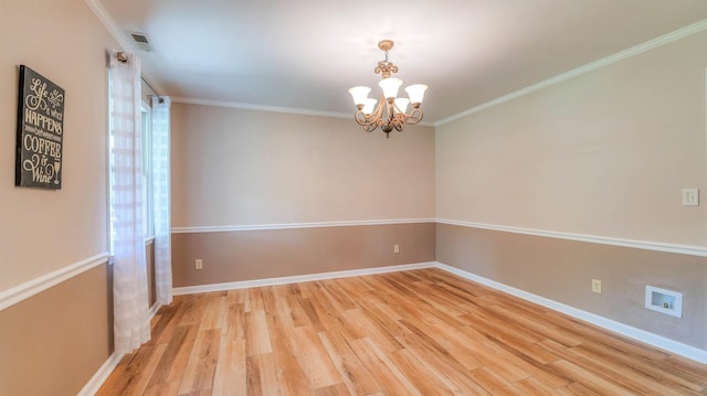 13 Mooring Cir, Seaville, NJ 08230 - empty room with a chandelier, light wood-style floors, and ornamental molding
