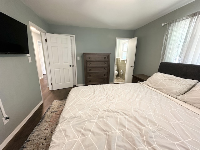 49 Hope Corson Rd, Ocean View, NJ 08230 - bedroom featuring dark wood-style floors, baseboards, and ensuite bathroom