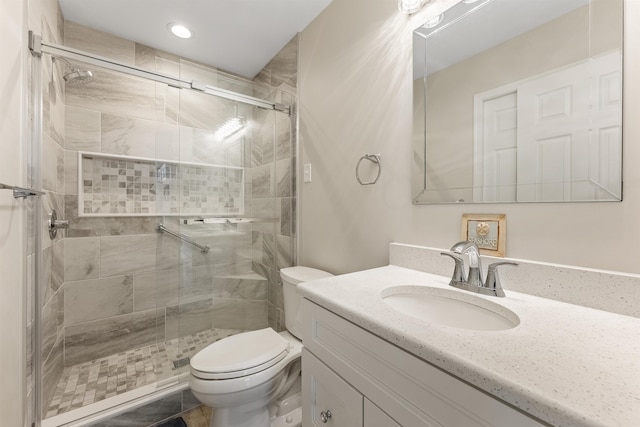 25 81st St W, Unit West, Sea Isle City, NJ 08243 - full bath with toilet, recessed lighting, a shower stall, and vanity