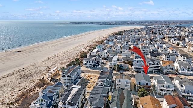 25 81st St W, Unit West, Sea Isle City, NJ 08243 - drone / aerial view featuring a view of the beach, a residential view, and a water view