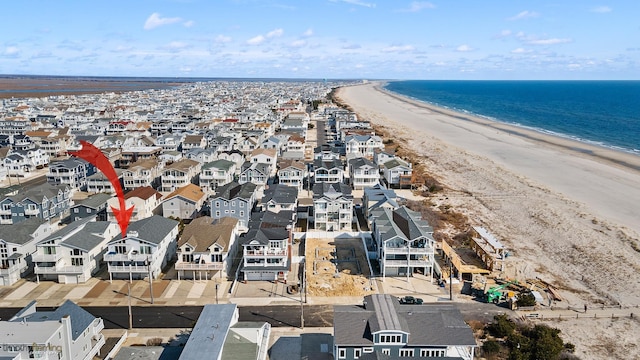25 81st St W, Unit West, Sea Isle City, NJ 08243 - birds eye view of property with a water view, a residential view, and a view of the beach