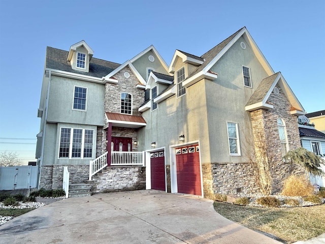 view of front facade with a garage