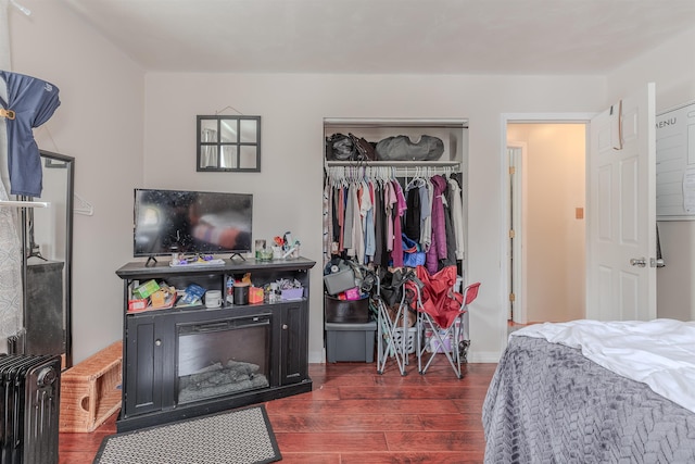 237 Lennox Ave, North Cape May, NJ 08204 - bedroom with wood finished floors, a closet, radiator, and baseboards