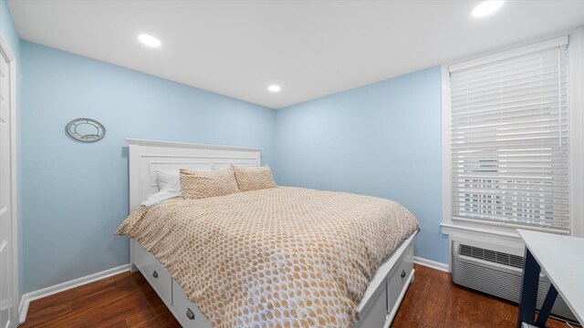 351 96th St Unit 209, Stone Harbor, NJ 08247 - bedroom featuring dark wood-style flooring, baseboards, and recessed lighting