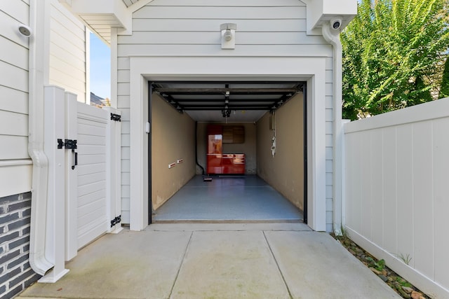 view of garage