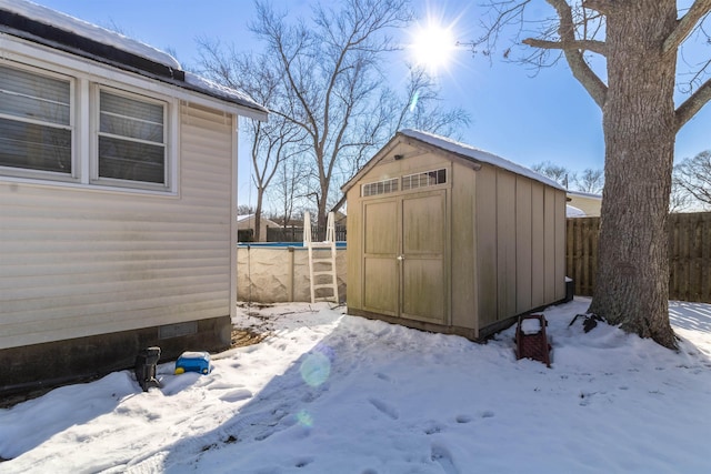 view of snow covered structure