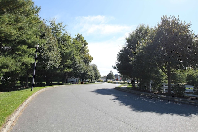 view of street with curbs and street lighting