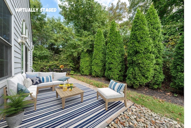 view of patio with outdoor lounge area