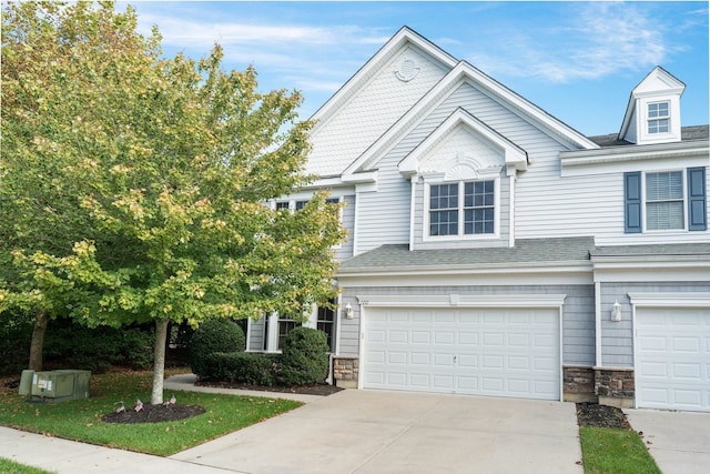 view of front of house with a garage