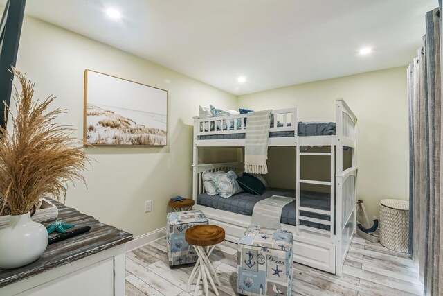 405 Ocean Ave Unit 110, North Wildwood, NJ 08260 - bedroom featuring light wood finished floors and recessed lighting