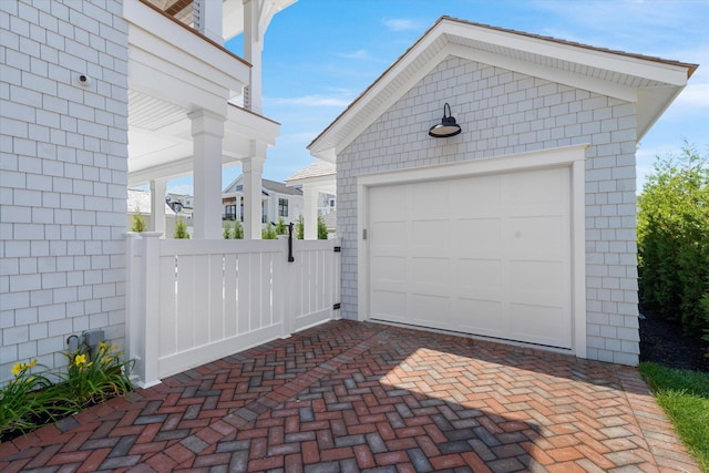 view of garage