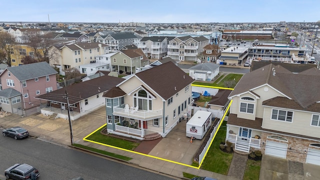 aerial view with a residential view