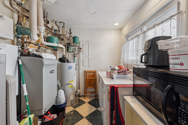 utilities featuring gas water heater