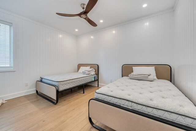 101 Harvard Ave, Cape May Point, NJ 08212 - bedroom featuring recessed lighting, ceiling fan, baseboards, and light wood-style floors
