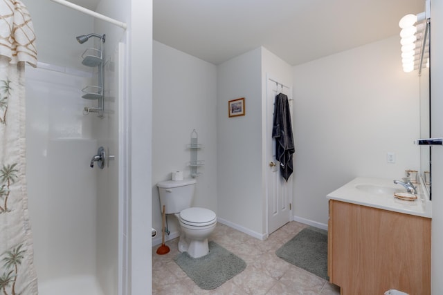 324 E 23rd Ave Unit A, North Wildwood, NJ 08260 - full bath with vanity, a shower with shower curtain, toilet, and tile patterned flooring