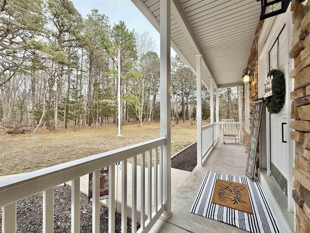 deck with a porch