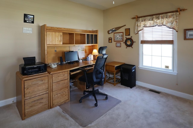 view of carpeted office