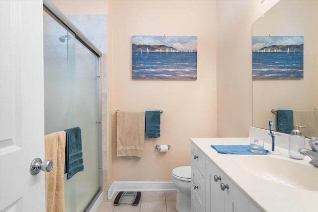3814 Landis Ave Unit 1, Sea Isle City, NJ 08243 - bathroom featuring walk in shower, tile patterned floors, toilet, and vanity
