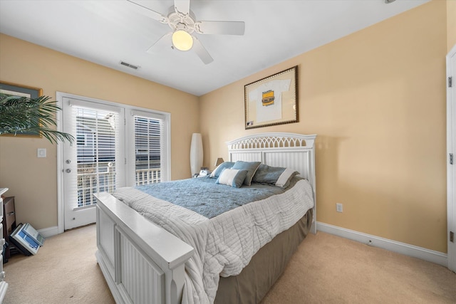 3814 Landis Ave Unit 1, Sea Isle City, NJ 08243 - bedroom featuring ceiling fan, light colored carpet, and access to outside