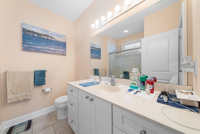 3814 Landis Ave Unit 1, Sea Isle City, NJ 08243 - bathroom with tile patterned flooring, vanity, toilet, and walk in shower