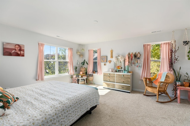 bedroom with carpet floors