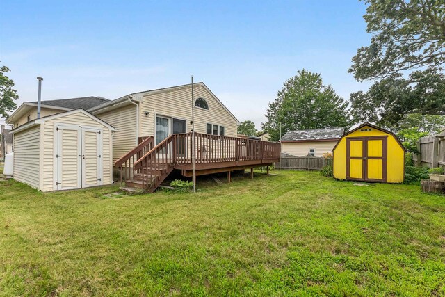 117 W Drumbed Rd, Villas, NJ 08251 - rear view of property featuring a shed and a wooden deck